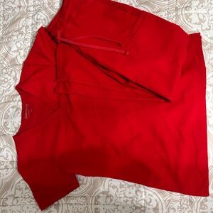 Bright Red Scrub Set